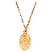 Colgante Virgen Milagrosa Maria De Los Rayos Chapada Oro 18k