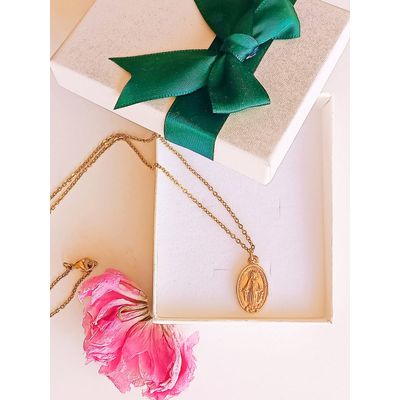 Imagen 2 del producto Colgante Virgen Milagrosa Maria De Los Rayos Chapada Oro 18k