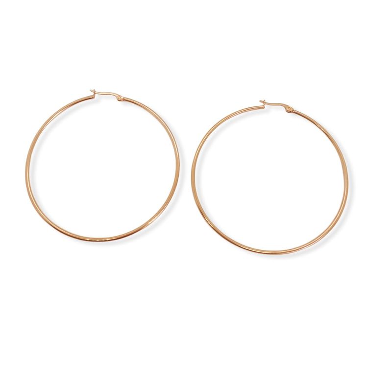 ELBAULDEJUMA - Maxi argollas grandes 65 mm hipoalergénicas chapado oro rosa 18kl