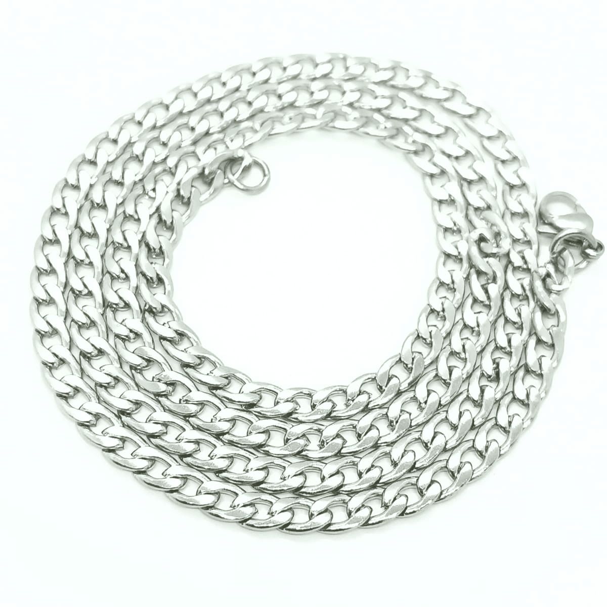 ELBAULDEJUMA - Colgante cadena eslabones acero plateada punk 5mm