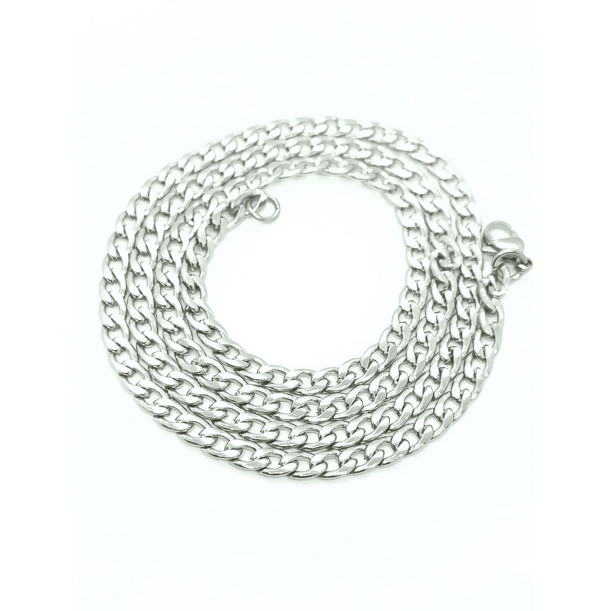 ELBAULDEJUMA - Colgante cadena eslabones acero plateada punk 5mm