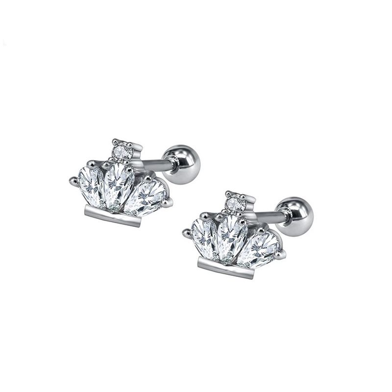ELBAULDEJUMA - Aros seguridad corona con zirconios AAA niña adulto piercing  helix