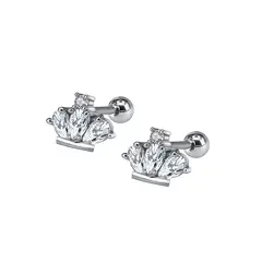 ELBAULDEJUMA - Aros seguridad corona con zirconios AAA niña adulto piercing helix