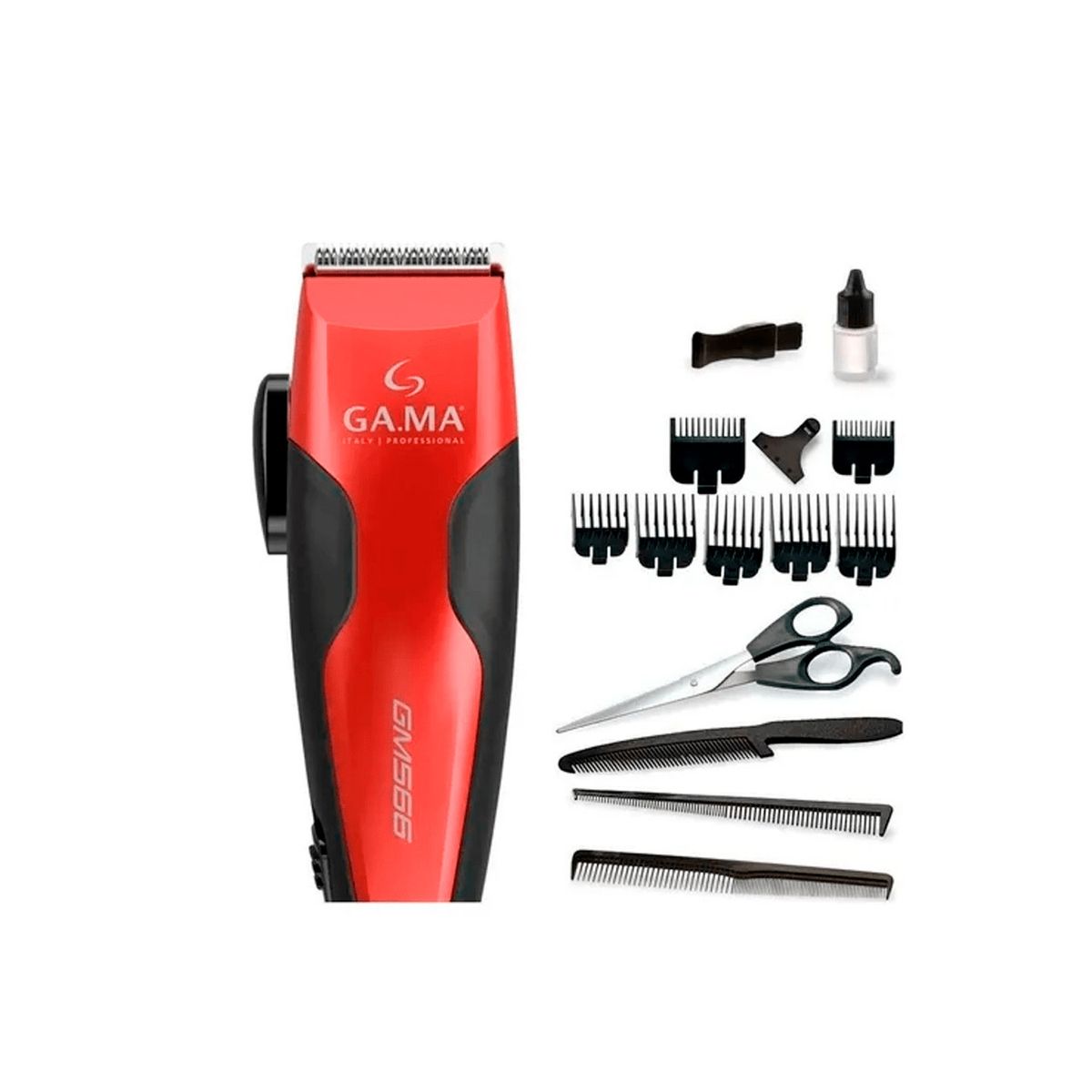 GAMA - Cortadora de Pelo Gama GM566 13 Piezas Magnético 220V Rojo