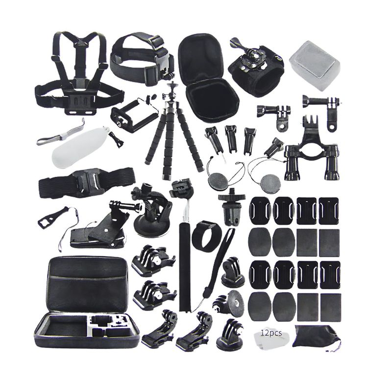GENERICO - Kit 54 Accesorios Para Camara Gopro Deportiva Con Estuche