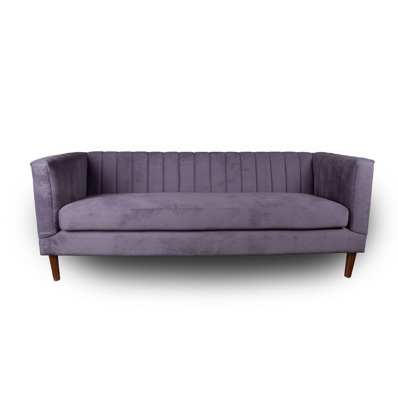 LATAM HOME - Sofá Sorrento 3 Cuerpos Tela Velvet Vivian Lila