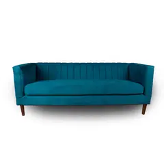 LATAM HOME - Sofá Sorrento 3 Cuerpos Tela Velvet Vivian Azul