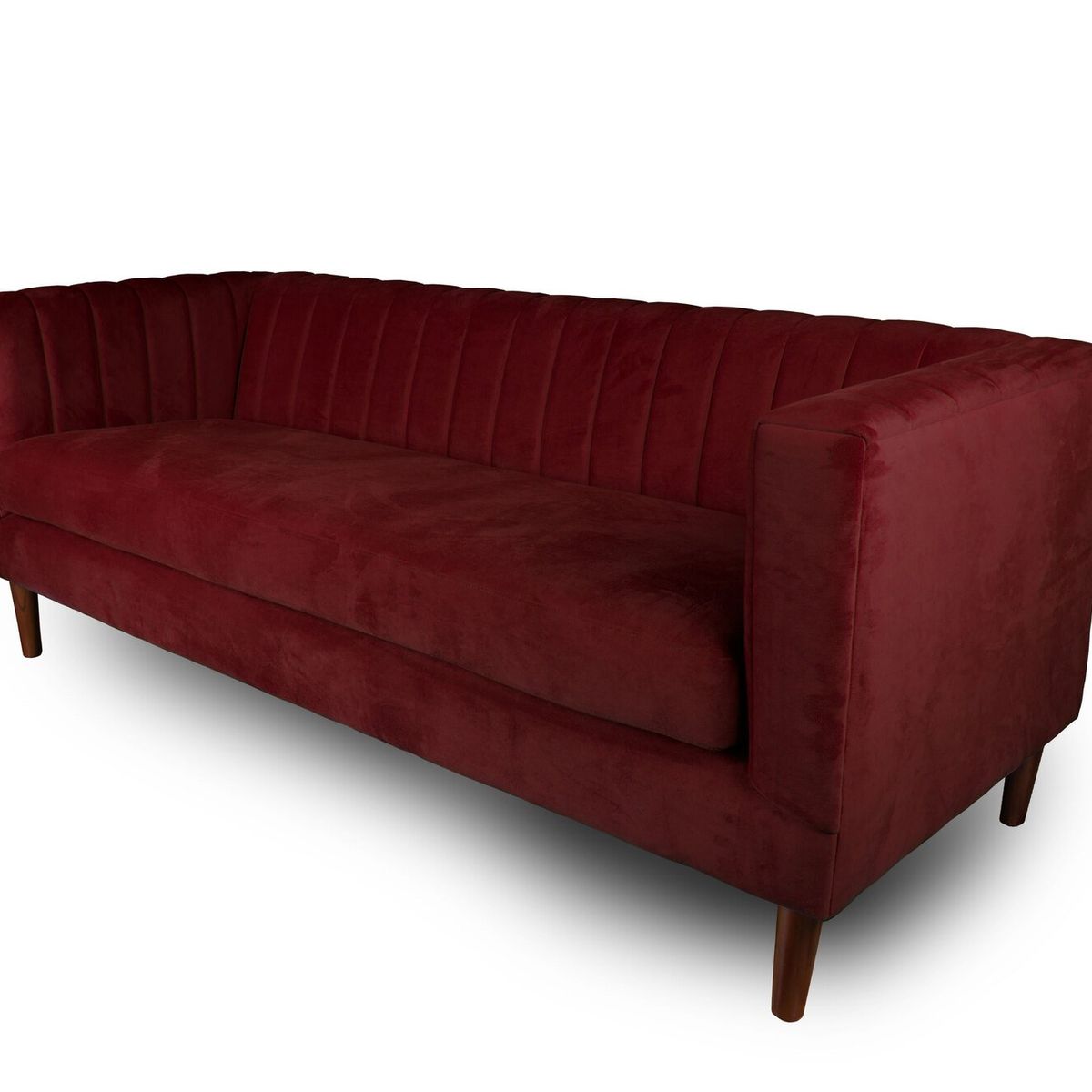 LATAM HOME - Sofa Sorrento 3 Cuerpos Tela Velvet Vivian Burdeo