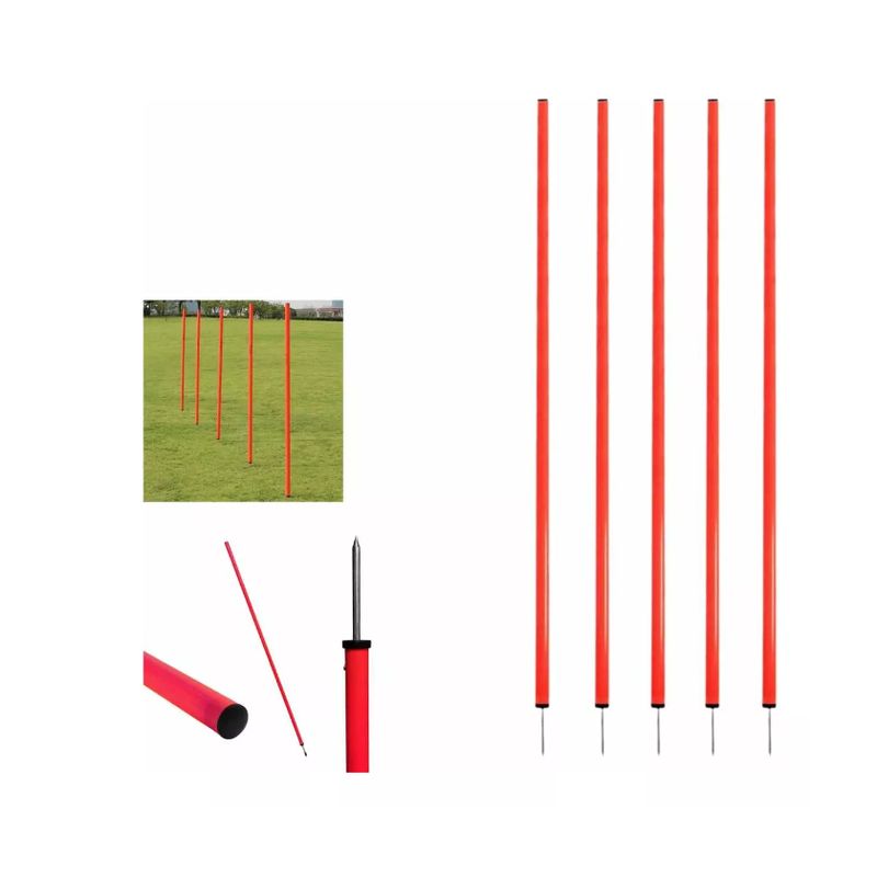 GENERICO - Pack 5 Bastones 1.5 Mts Slalom De Entrenamiento Con Estaca