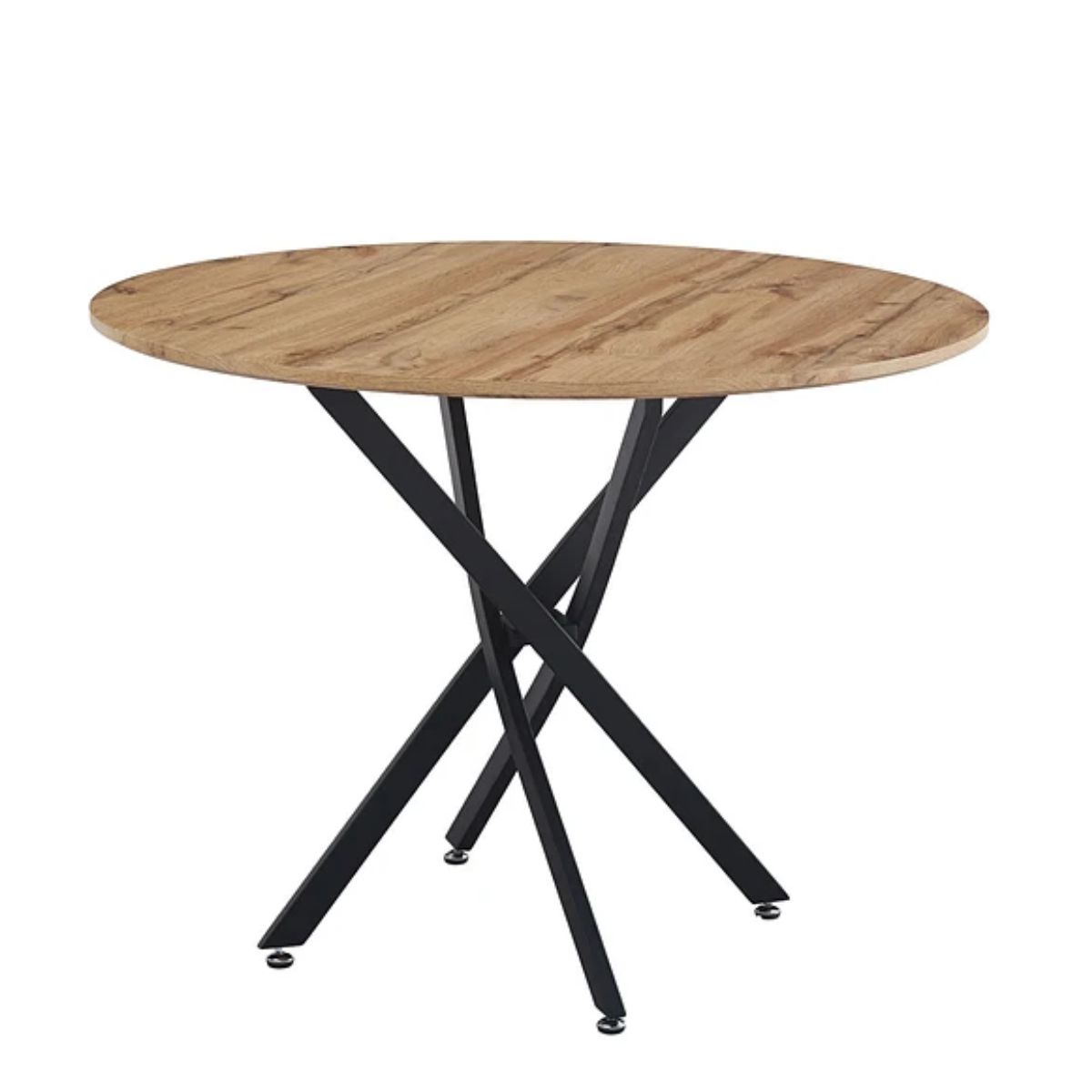 GENERICO - Mesa Madera Redonda de Comedor 100 Diametro Patas Metal