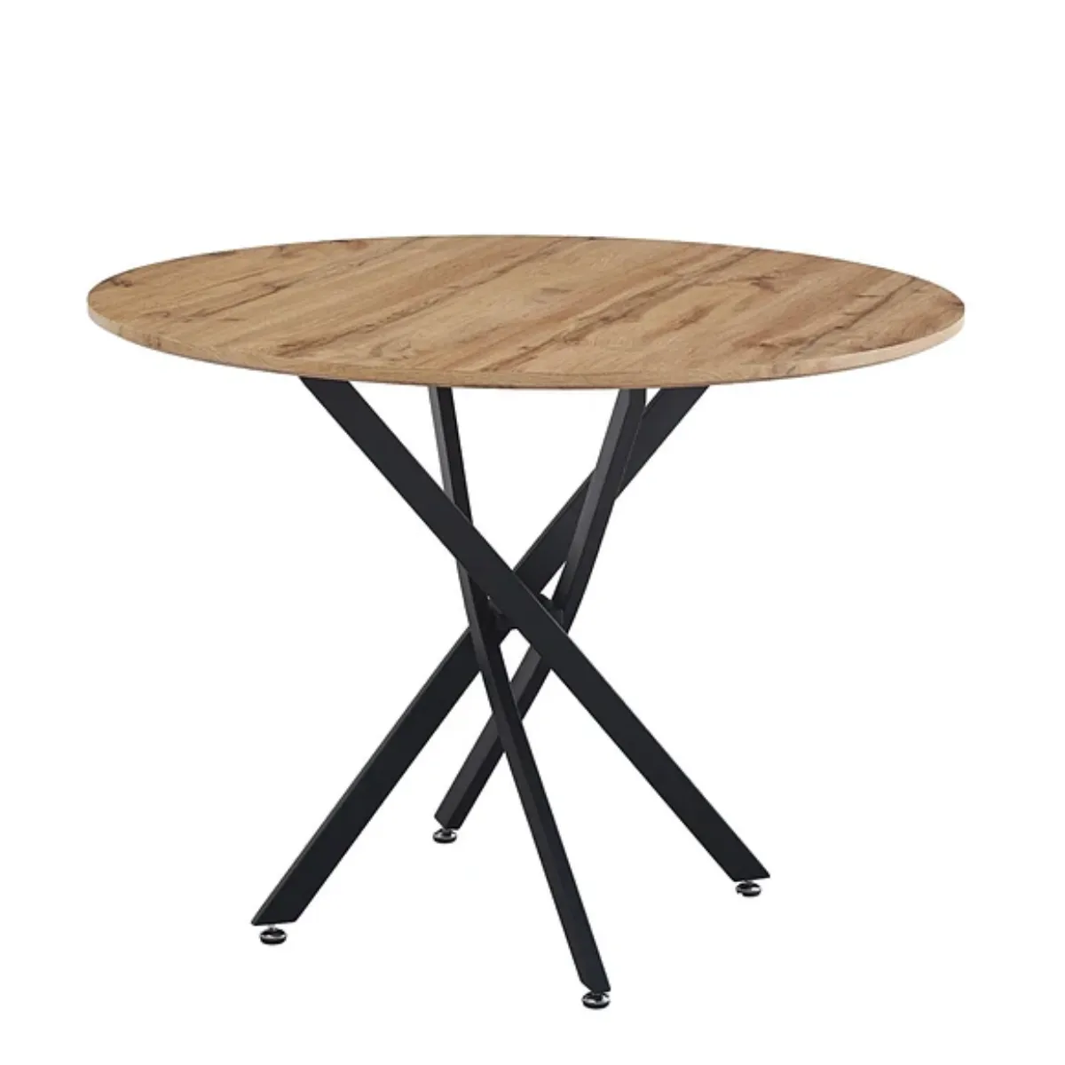 GENERICO - Mesa Madera Redonda de Comedor 100 Diametro Patas Metal