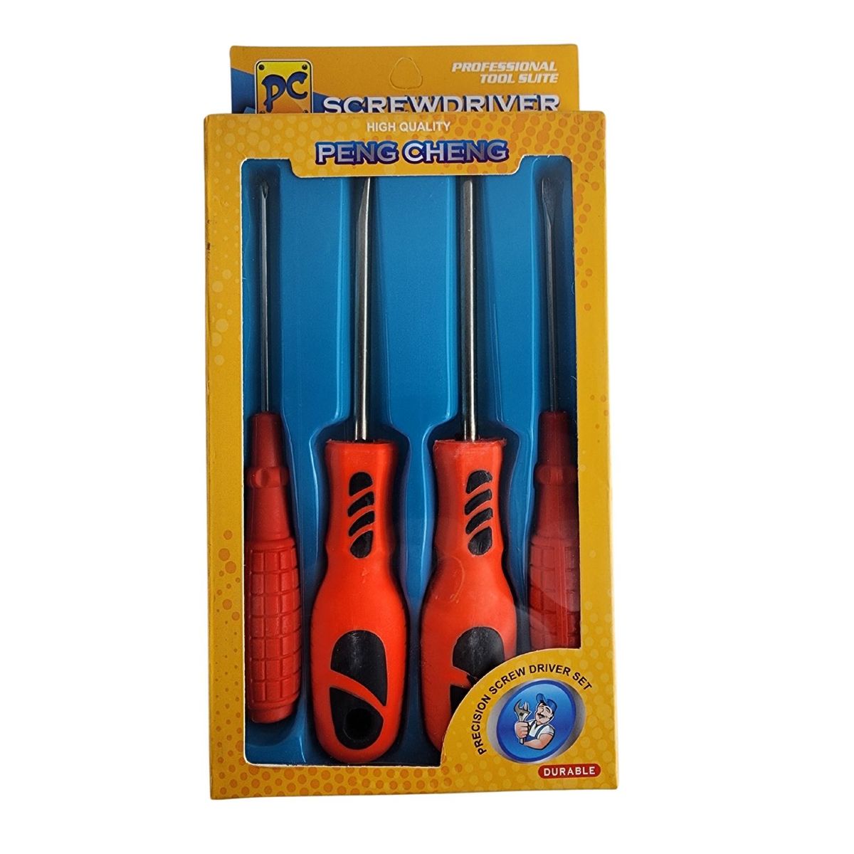 GENERICO - Set Juego 4 Piezas Destornilladores Paleta Cruz Manual