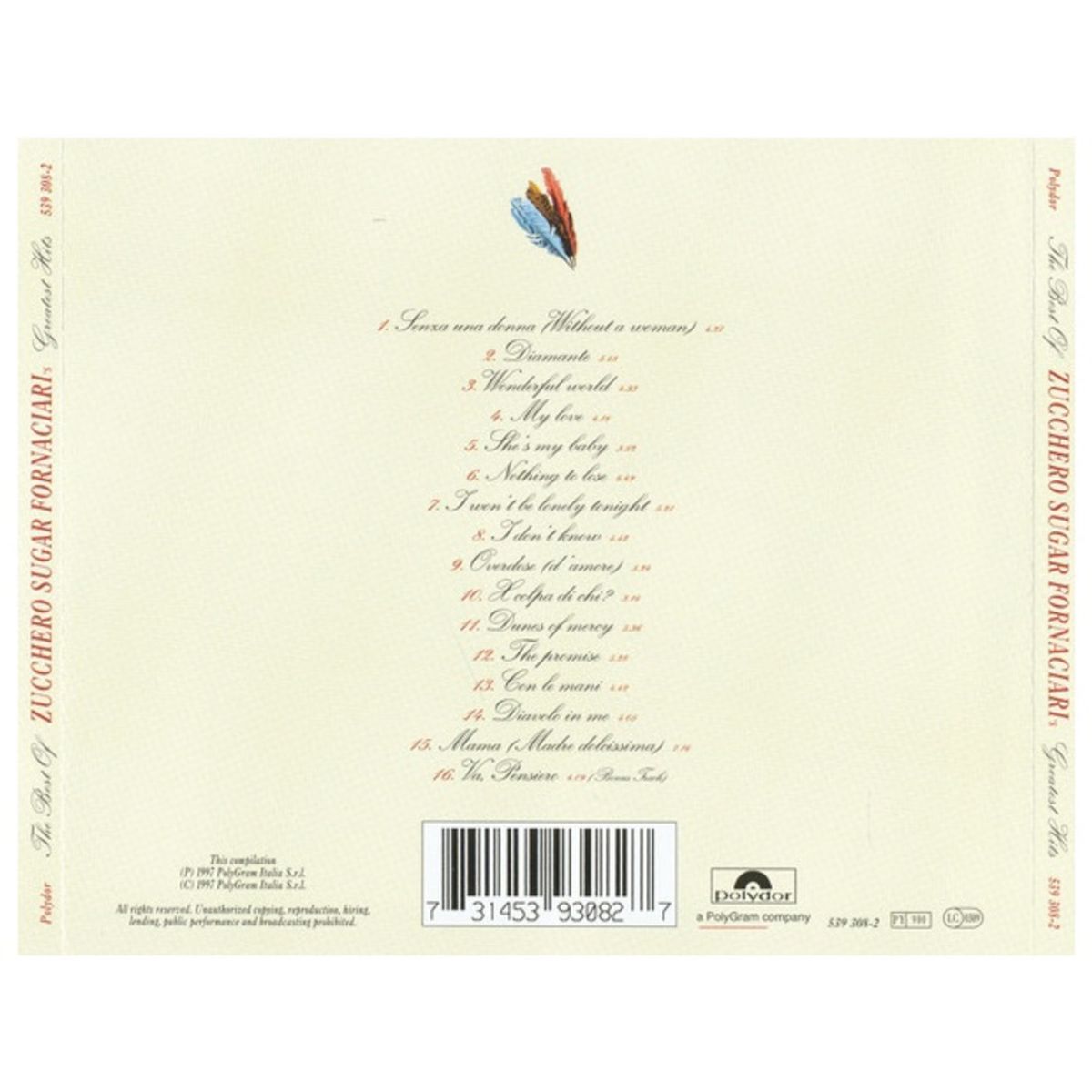 HITWAY MUSIC - ZUCCHERO - THE BEST OF - CD HITWAY MUSIC