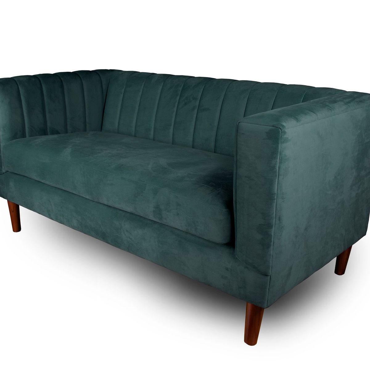 LATAM HOME - Sofá Sorrento 2 Cuerpos Tela Velvet Vivian Gris.