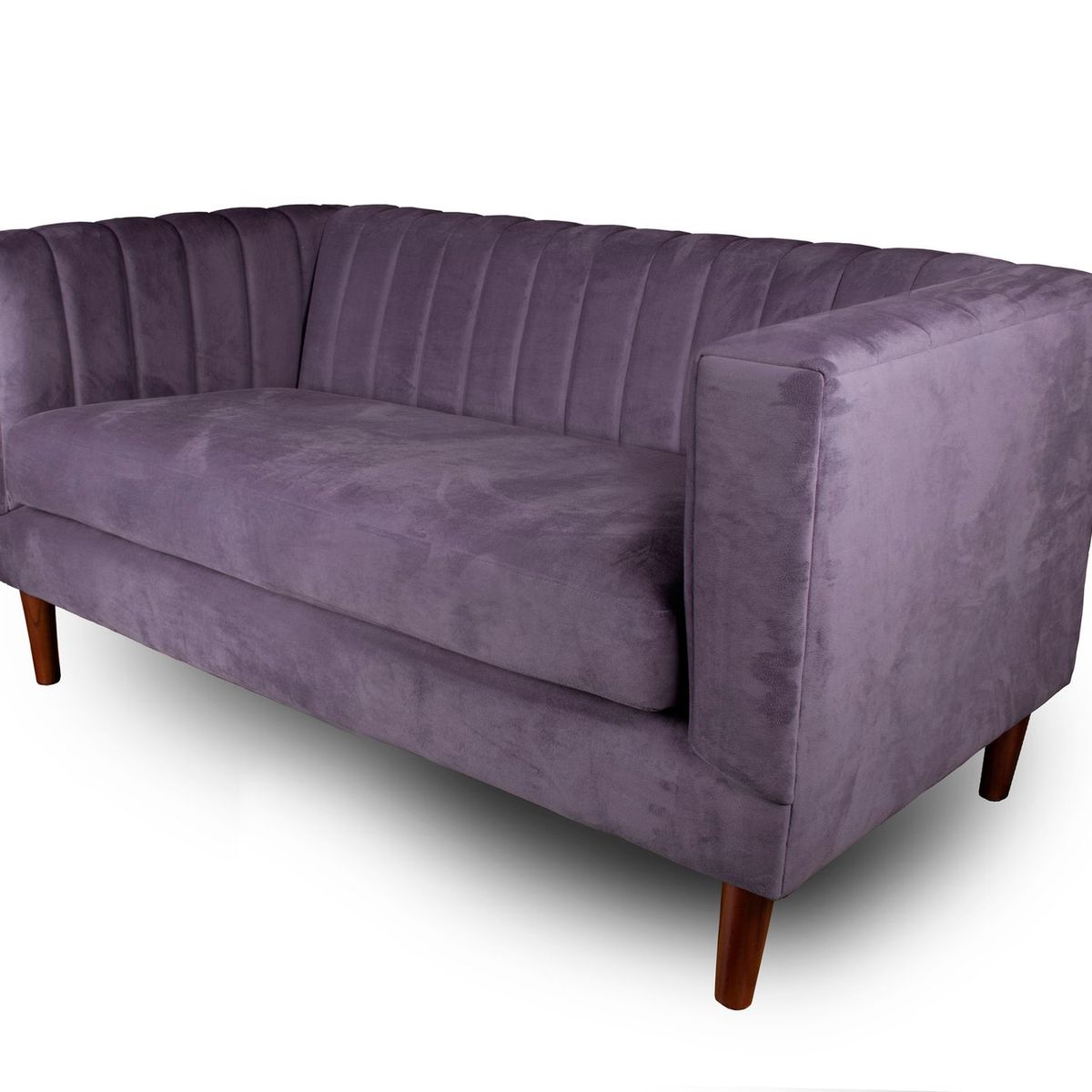 LATAM HOME - Sofá Latam Home Sorrento 2C Lila, Tela Velvet, Patas Madera