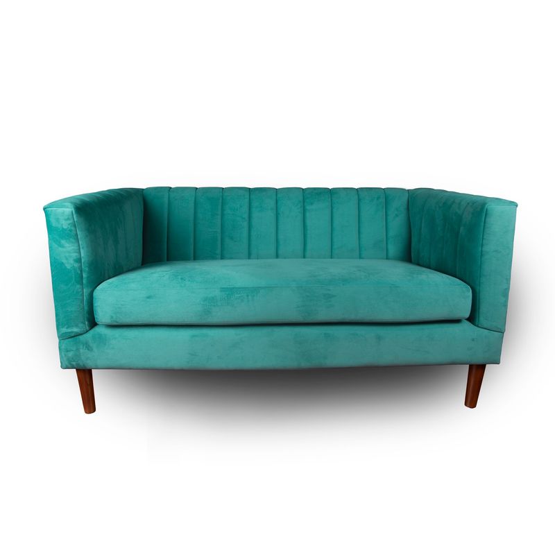 LATAM HOME - Sofá Sorrento 2 Cuerpos Tela Velvet Vivian Verde