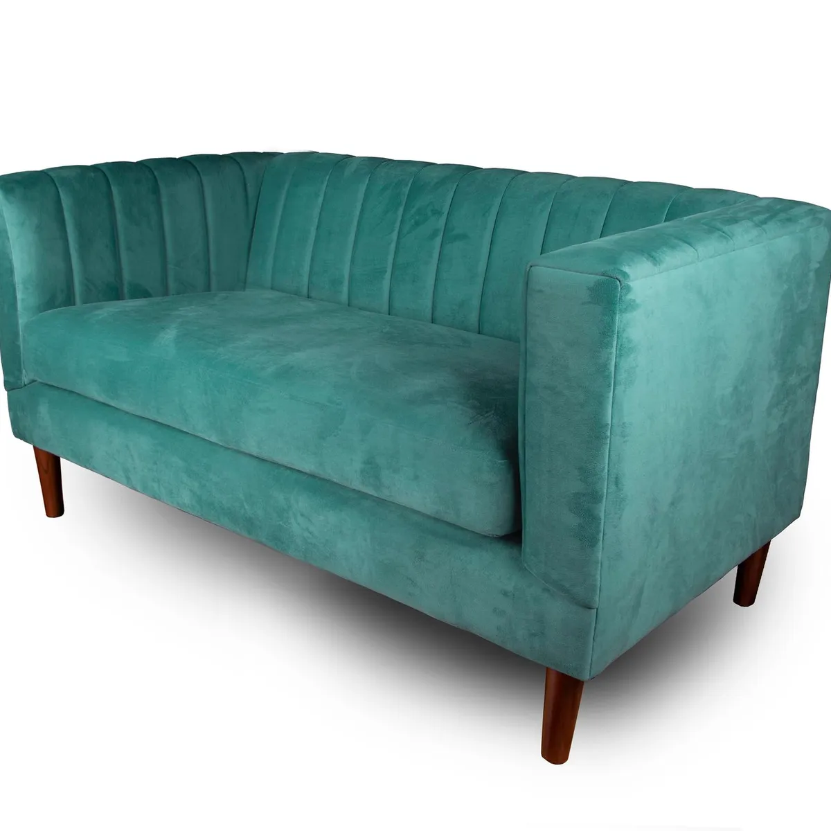 LATAM HOME - Sofá Sorrento 2 Cuerpos Tela Velvet Vivian Verde.