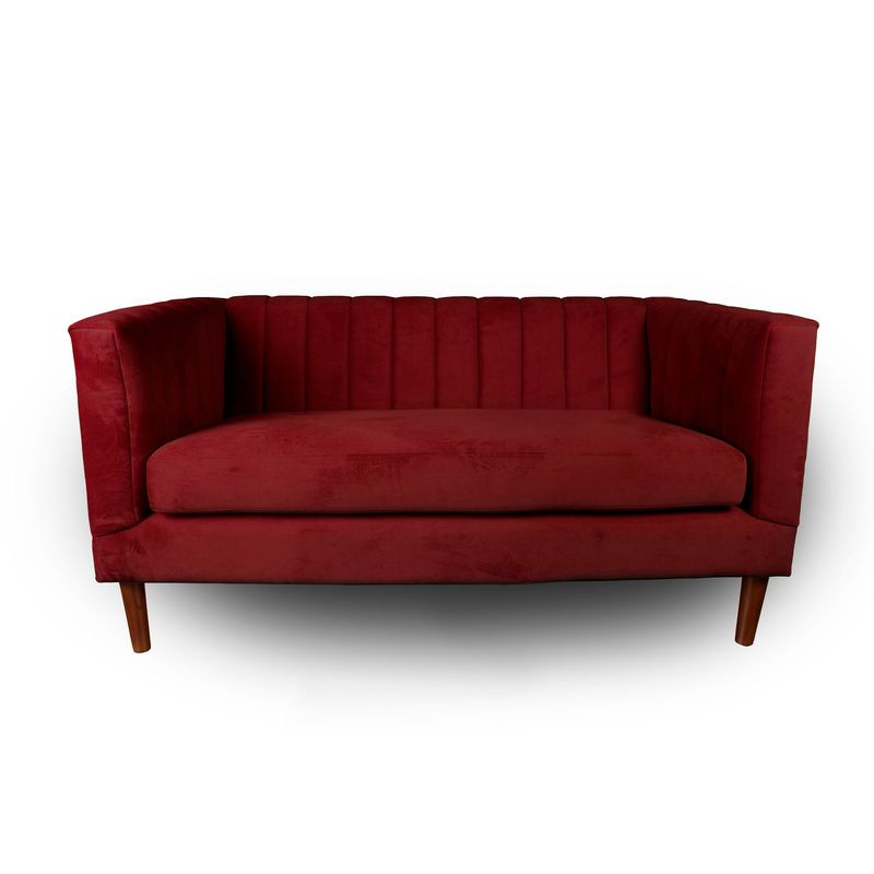 LATAM HOME - Sofá Sorrento 2 Cuerpos Tela Velvet Vivian Burdeo