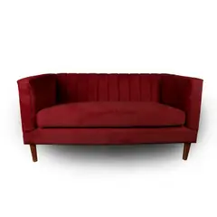 LATAM HOME - Sofá Sorrento 2 Cuerpos Tela Velvet Vivian Burdeo