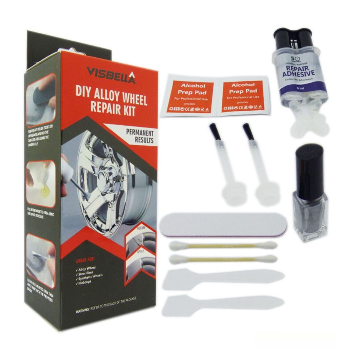 GENERICO - Kit Repara Llanta Aleación De Auto Vehiculo Repara Grietas