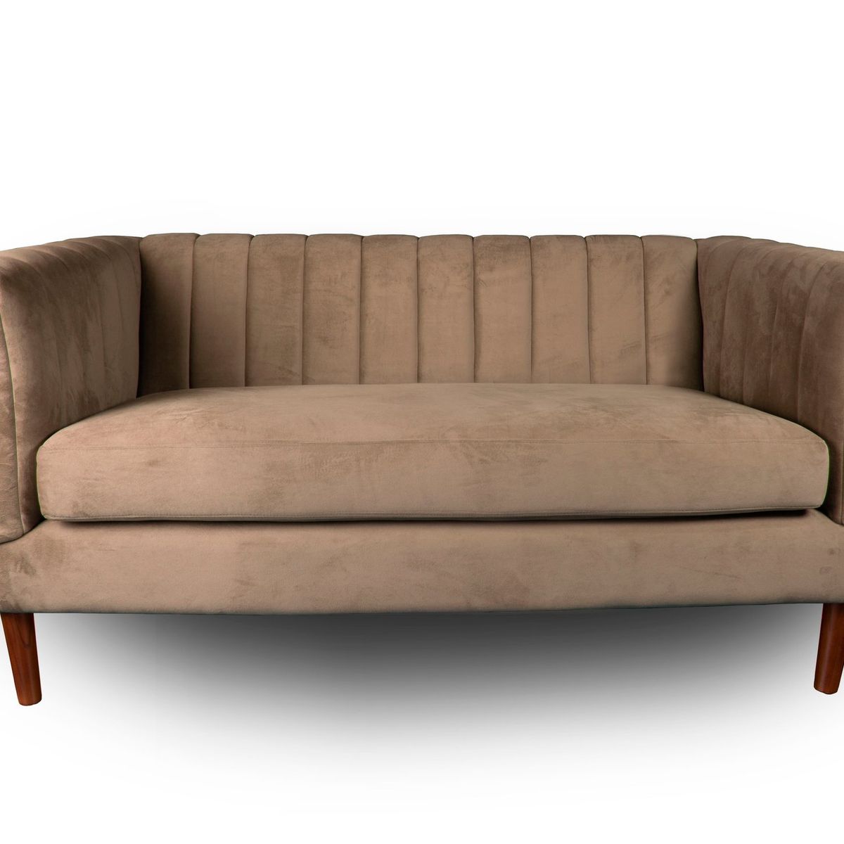 LATAM HOME - Sofá Sorrento 2 Cuerpos Tela Velvet Vivian Café