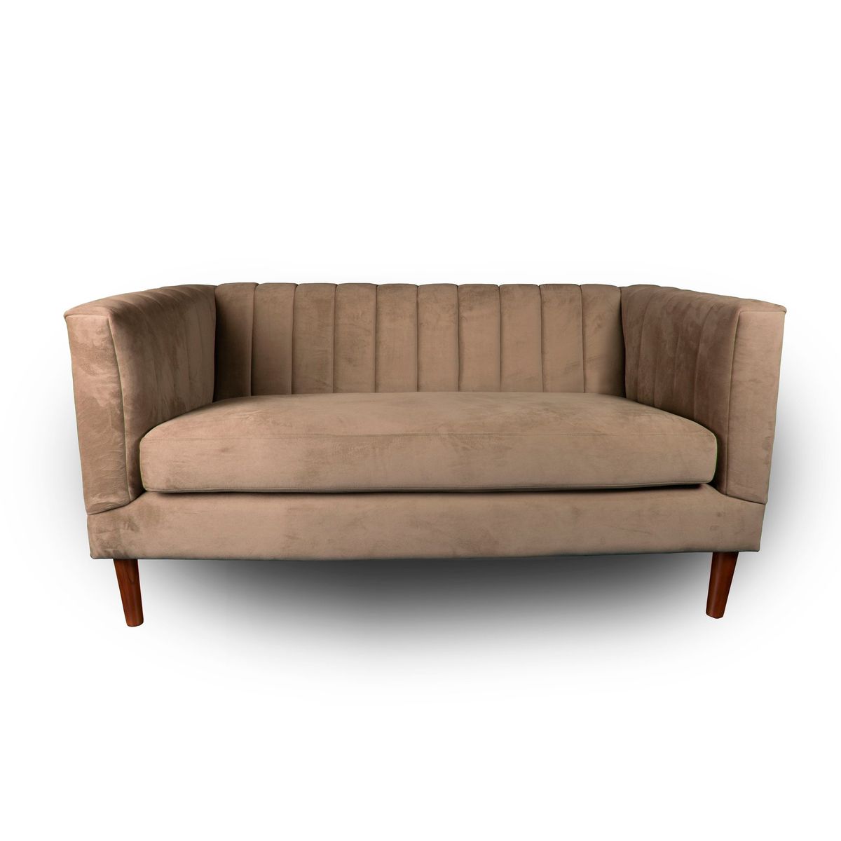 LATAM HOME - Sofá Sorrento 2 Cuerpos Tela Velvet Vivian Café