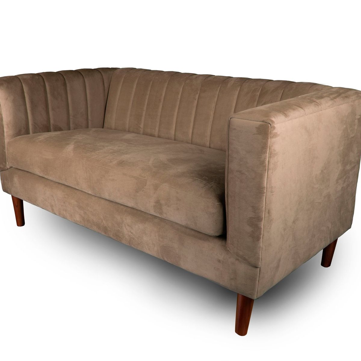 LATAM HOME - Sofá Sorrento 2 Cuerpos Tela Velvet Vivian Café