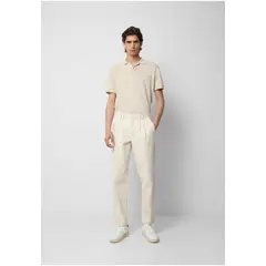 SCALPERS - Pantalón Premium Doble Pinza Sarga Off White