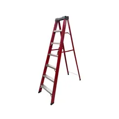 GENERICO - Escalera de Fibra de Vidrio Tipo Tijera 6 Peldaños
