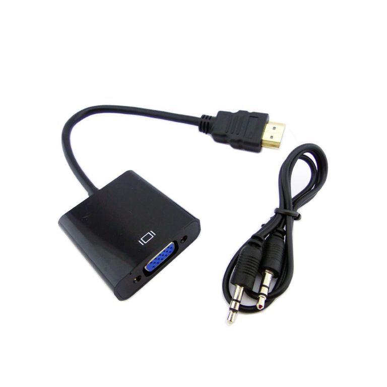 GENERICO Adaptador Hdmi A Vga Cable De Audio 1080p Hd Pc Monitor Laptop