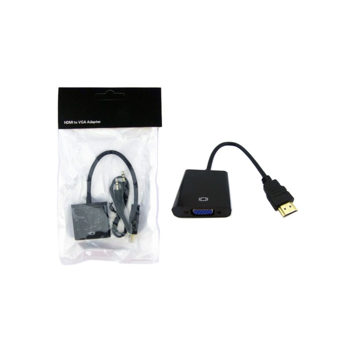GENERICO - Adaptador Hdmi A Vga Cable De Audio 1080p Hd Pc Monitor Laptop