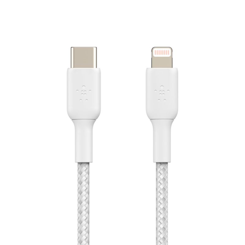 BELKIN - Cable trenzado USB-C a Lightning BOOST CHARGE Blanco
