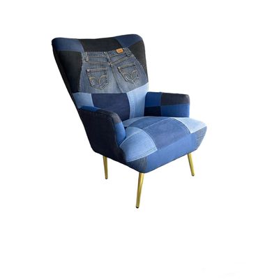 Imagen 2 del producto Poltrona respaldo alto tapiz Patchwork Jeans reciclados