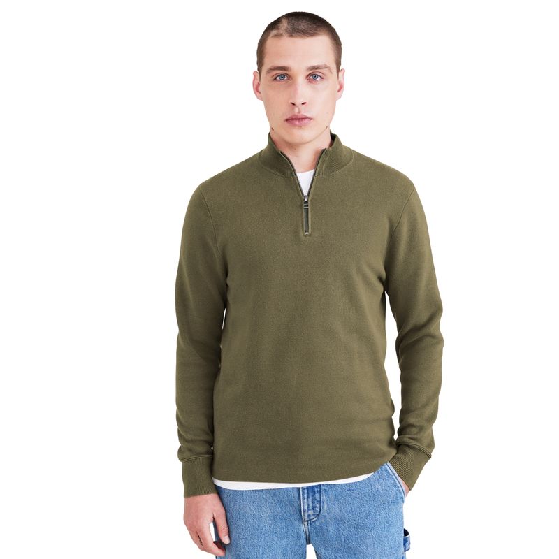 DOCKERS - Sweater Hombre Quarter Zip Regular Fit Verde Dockers
