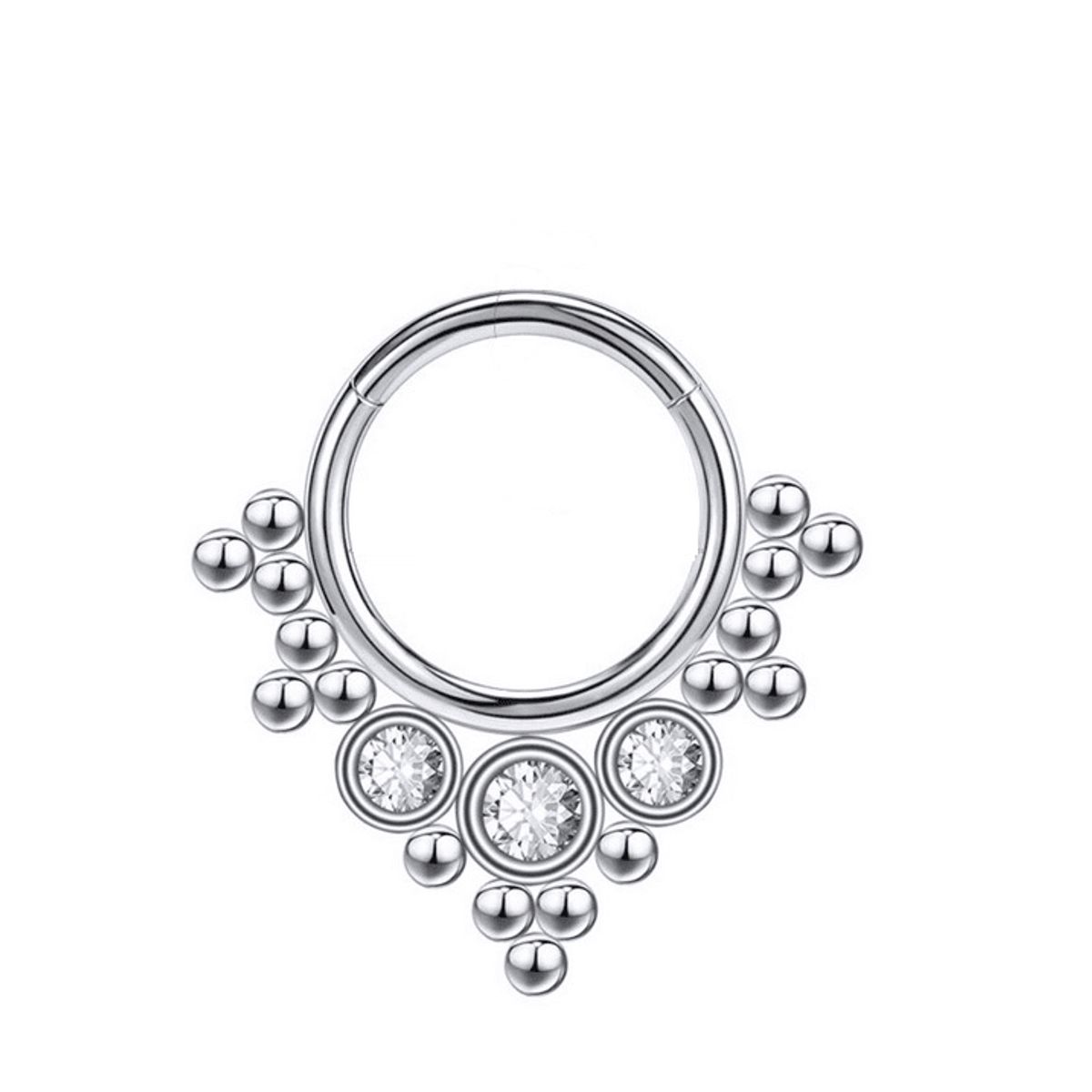 ELBAULDEJUMA - Piercing acero septum oreja daith acero zirconia corona