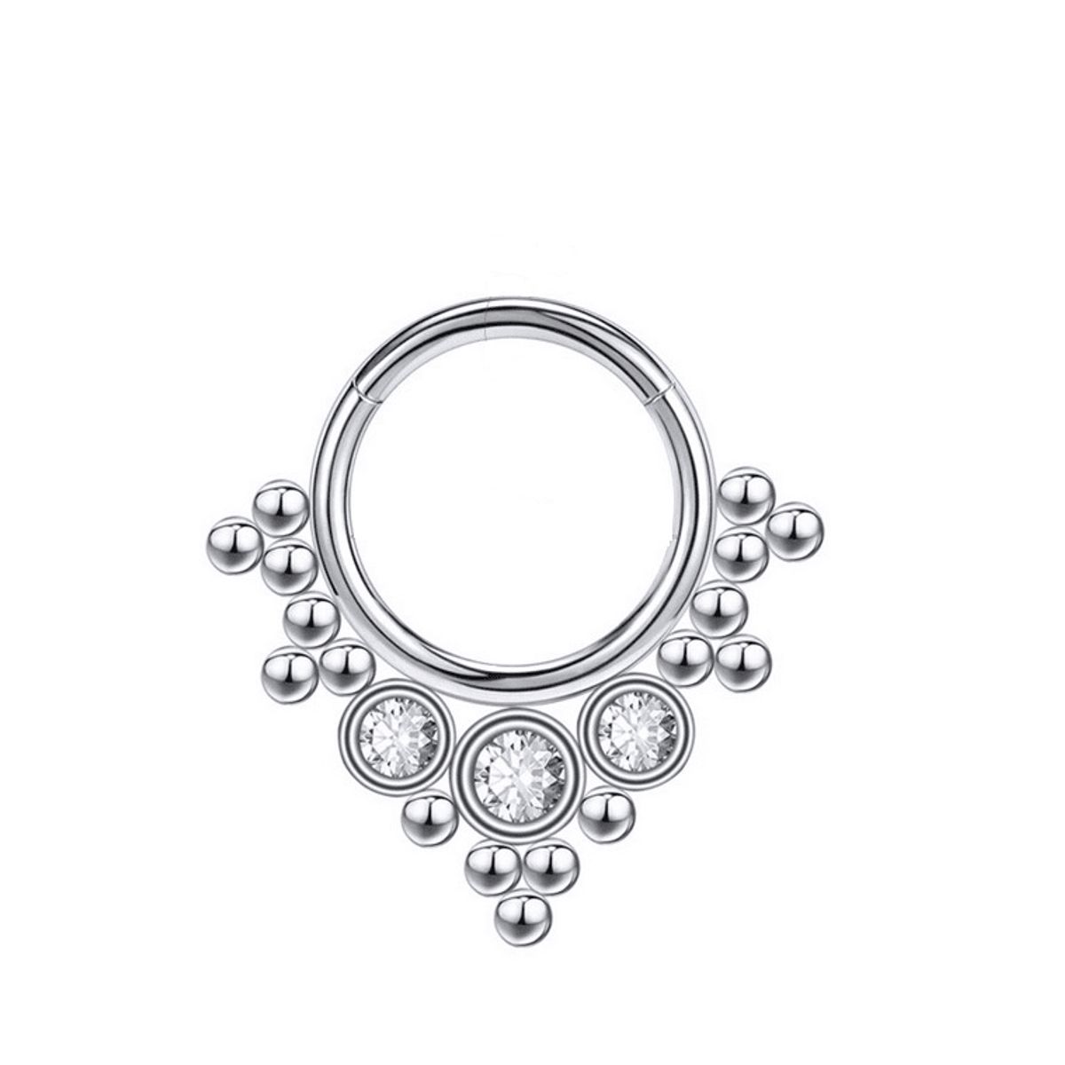 ELBAULDEJUMA - Piercing acero septum oreja daith acero zirconia corona