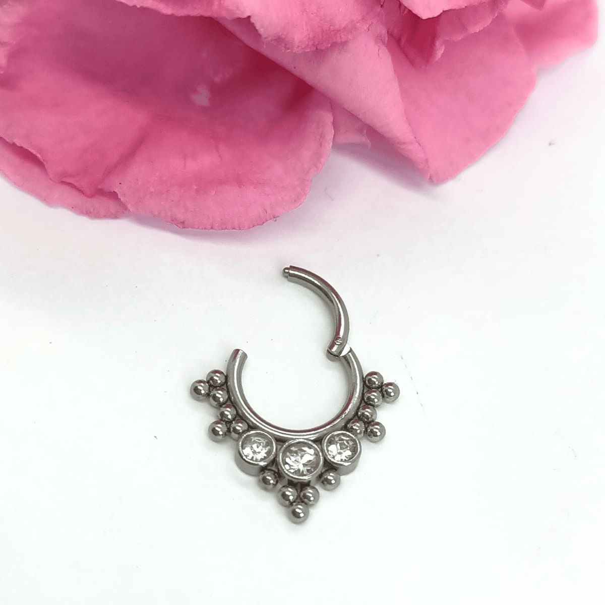 ELBAULDEJUMA - Piercing acero septum oreja daith acero zirconia corona