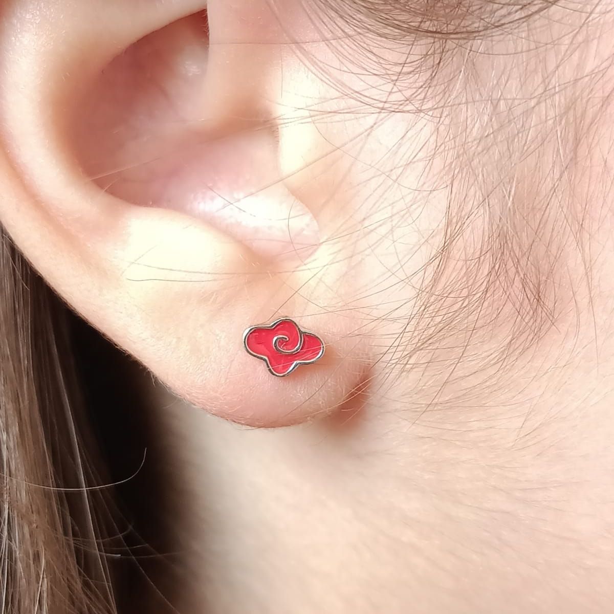 ELBAULDEJUMA - Aros nube roja akatsuki naruto plata 925 cosplay