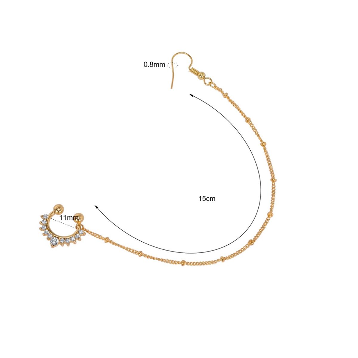 ELBAULDEJUMA - Piercing  cadena india septum sin perforar