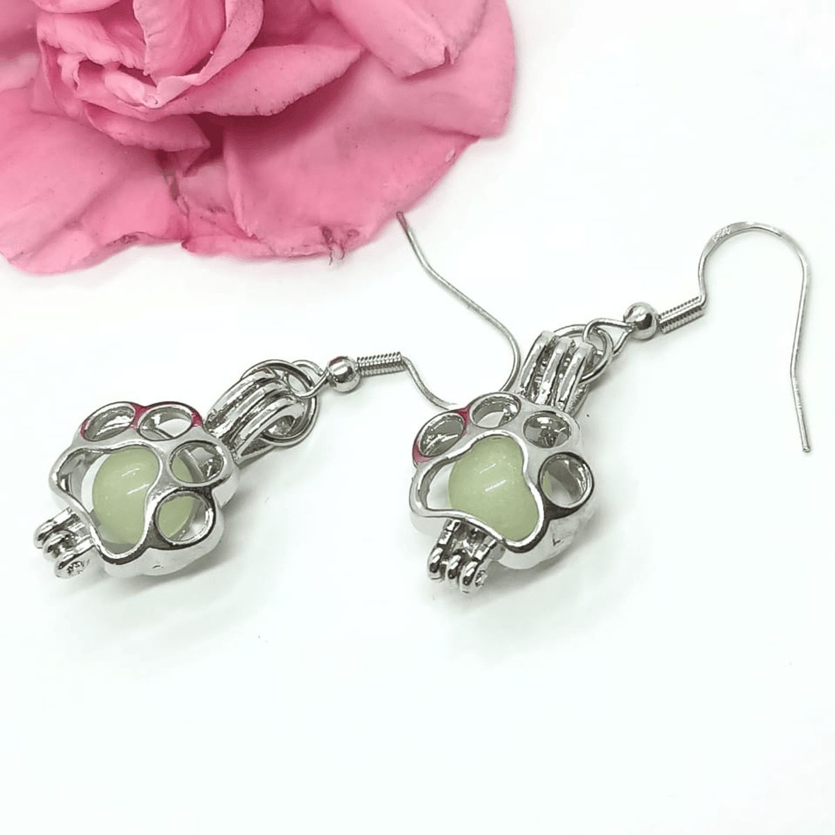 ELBAULDEJUMA - Aro largo huella de perro gato brilla en oscuridad