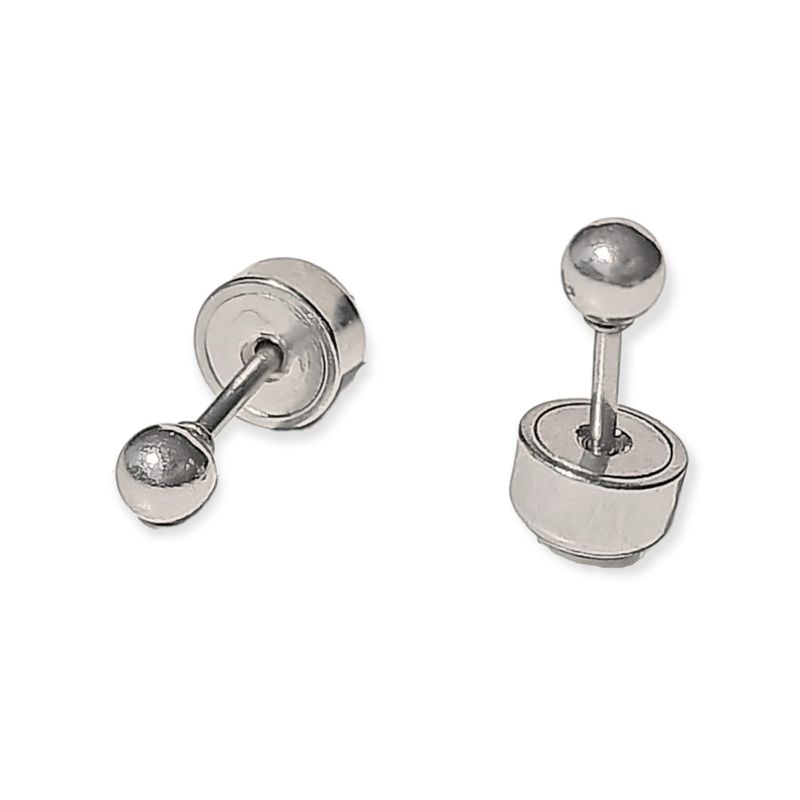 ELBAULDEJUMA - Aros pendientes seguridad esfera 3mm acero niña