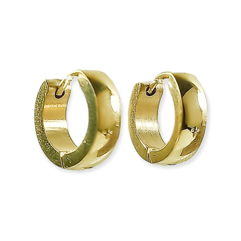 ELBAULDEJUMA - Aros bote argolla huggies punk rock chapada en oro 18k
