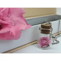 ELBAULDEJUMA - Colgante largo rosa en cristal curioso niñas moda
