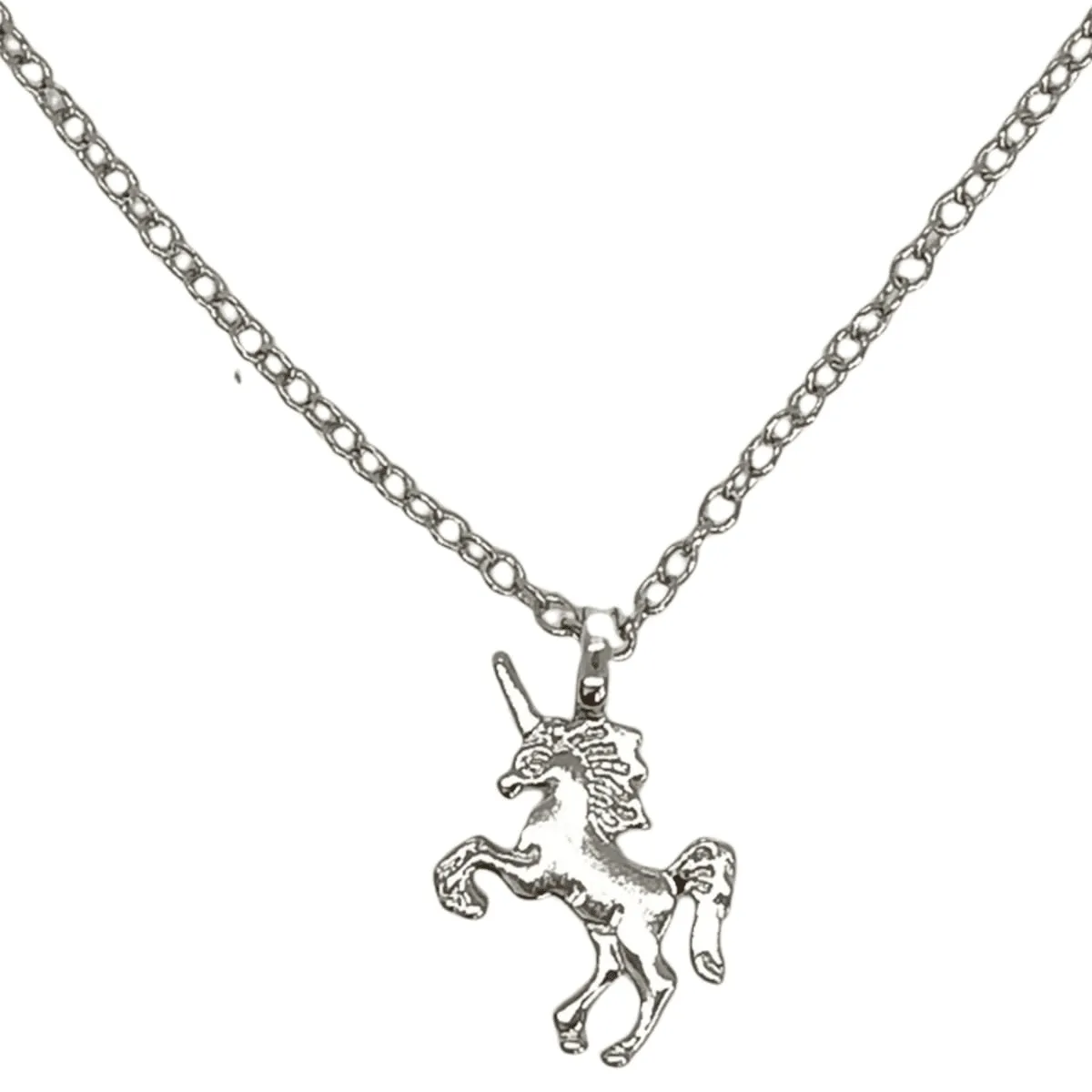 ELBAULDEJUMA - Colgante unicornio niñas plateado magia día del niño