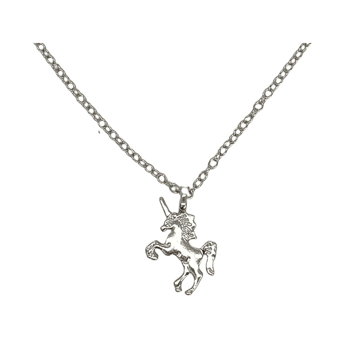 ELBAULDEJUMA - Colgante unicornio niñas plateado magia día del niño