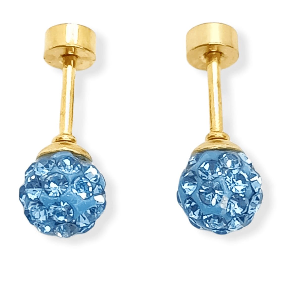 ELBAULDEJUMA - Aros seguridad punto luz bola fuego chapada en oro hipoalergénico