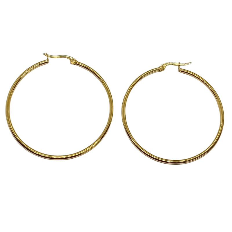 ELBAULDEJUMA - Aros argollas medianas 45 mm chapadas en oro 18 k