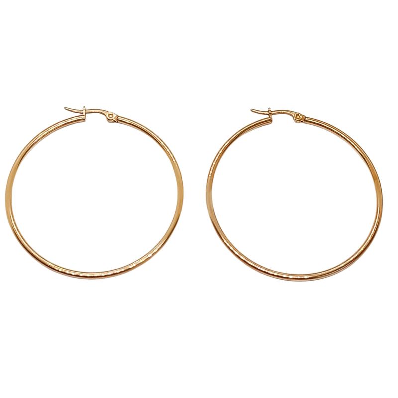 ELBAULDEJUMA - Aros argollas medianas 45 mm chapada en oro rosa18kl