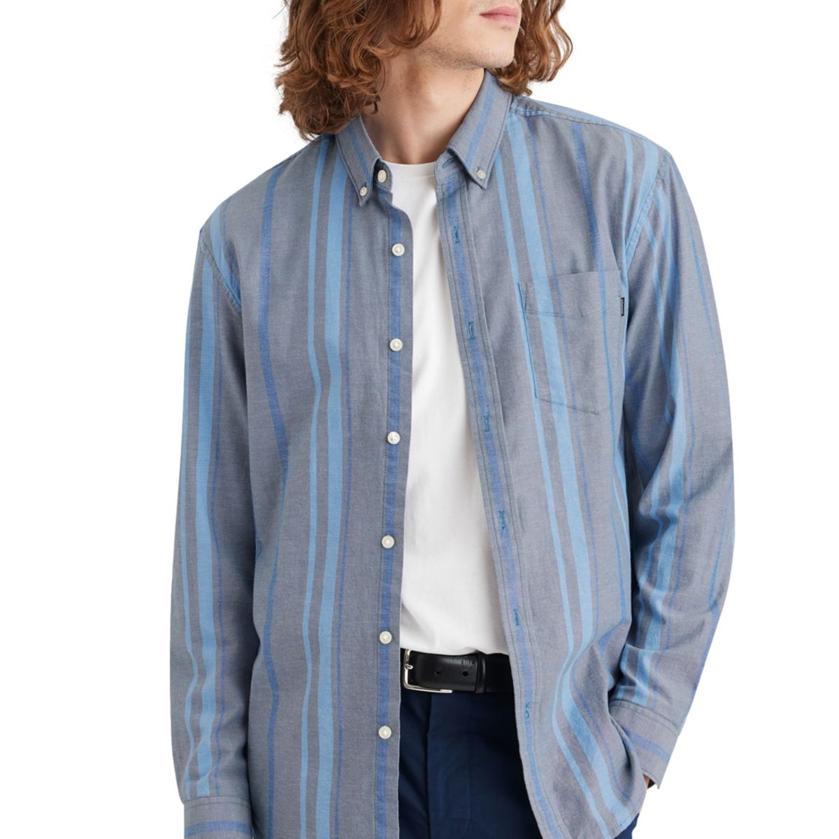 DOCKERS - Camisa Hombre Oxford Regular Fit Indigo Dockers