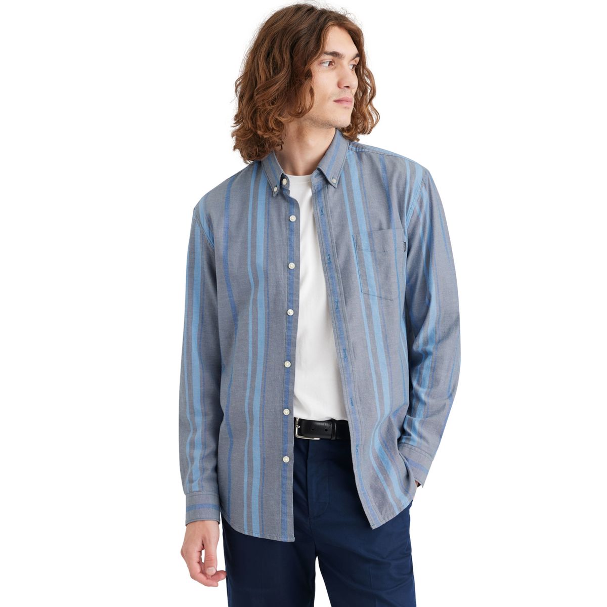 DOCKERS - Camisa Hombre Oxford Regular Fit Indigo Dockers